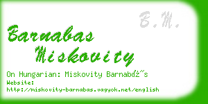 barnabas miskovity business card